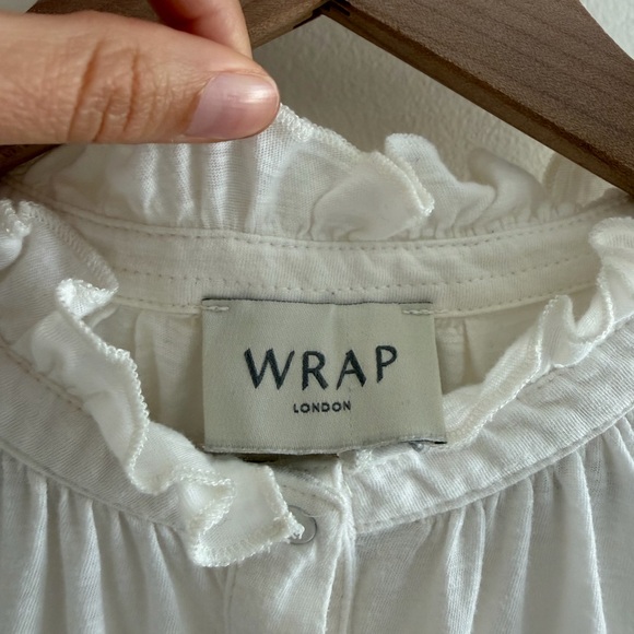 WRAP London White Ruffle Neck Blouse – Size US 6 (UK 10) - Picture 3 of 8